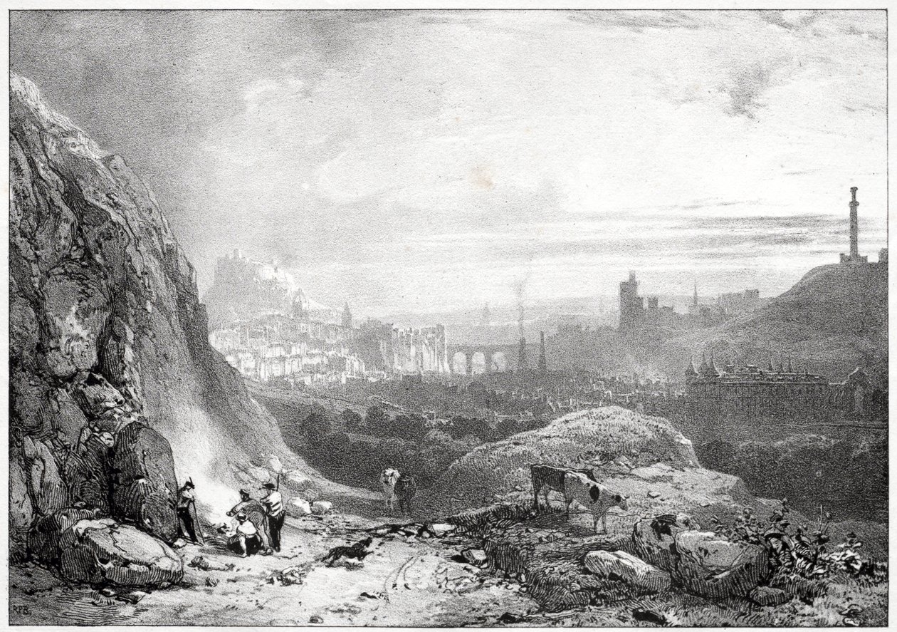 Edimburgo desde la capilla de San Antonio de Richard Parkes Bonington