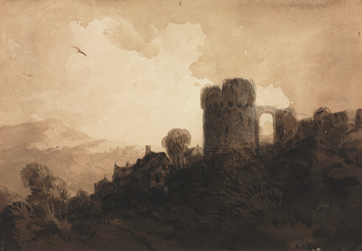 Paisaje con castillo en ruinas de Richard Parkes Bonington