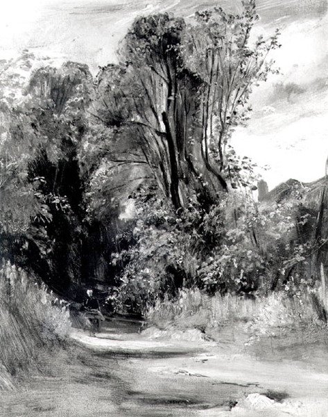 Camino a través de un bosque de Richard Parkes Bonington