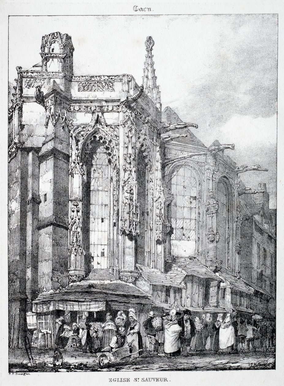Restos y Fragmentos de Arquitectura de la Edad Media: Iglesia de San Salvador, Caen de Richard Parkes Bonington