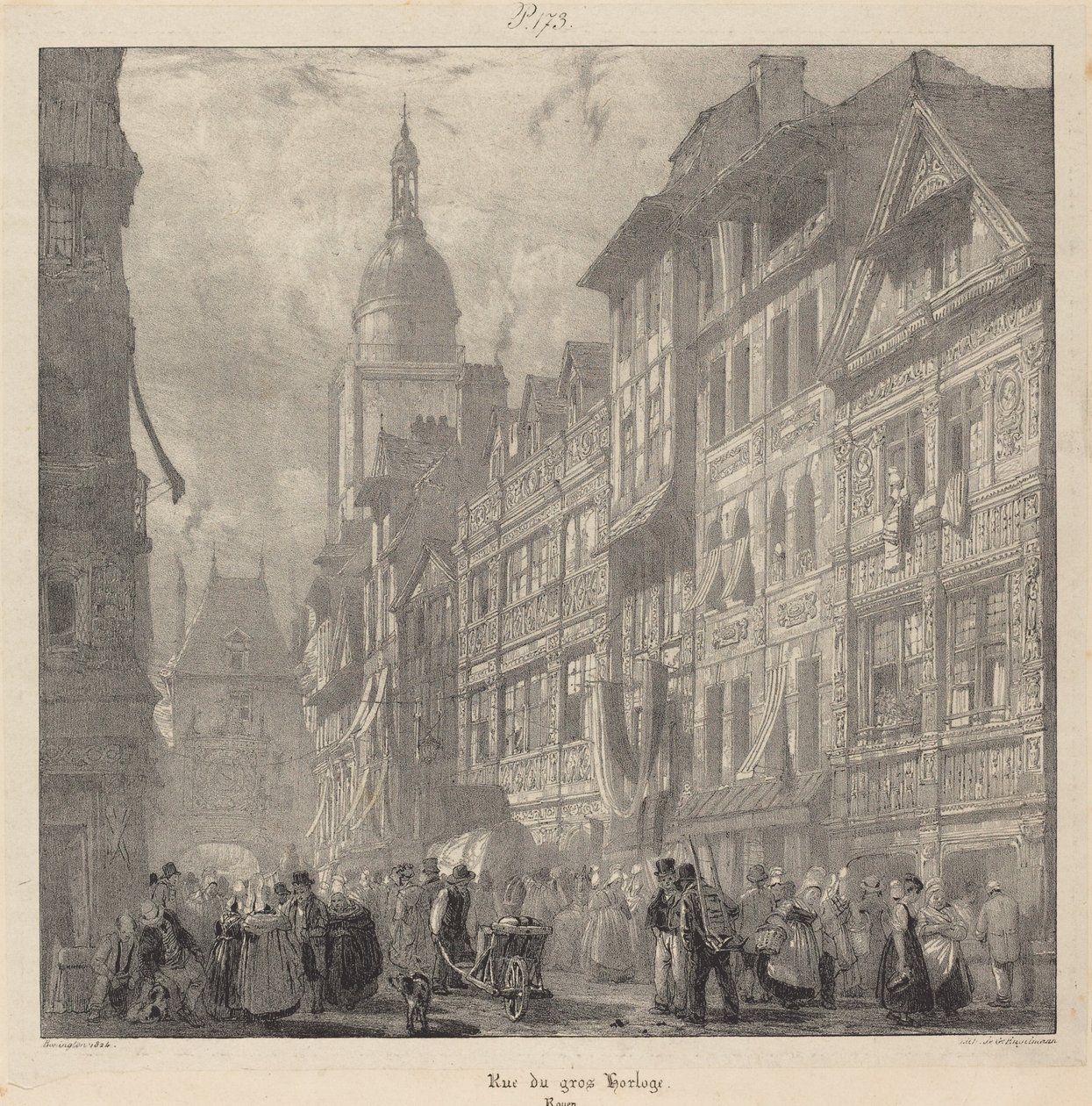 Rue du gros-horloge, Rouen de Richard Parkes Bonington
