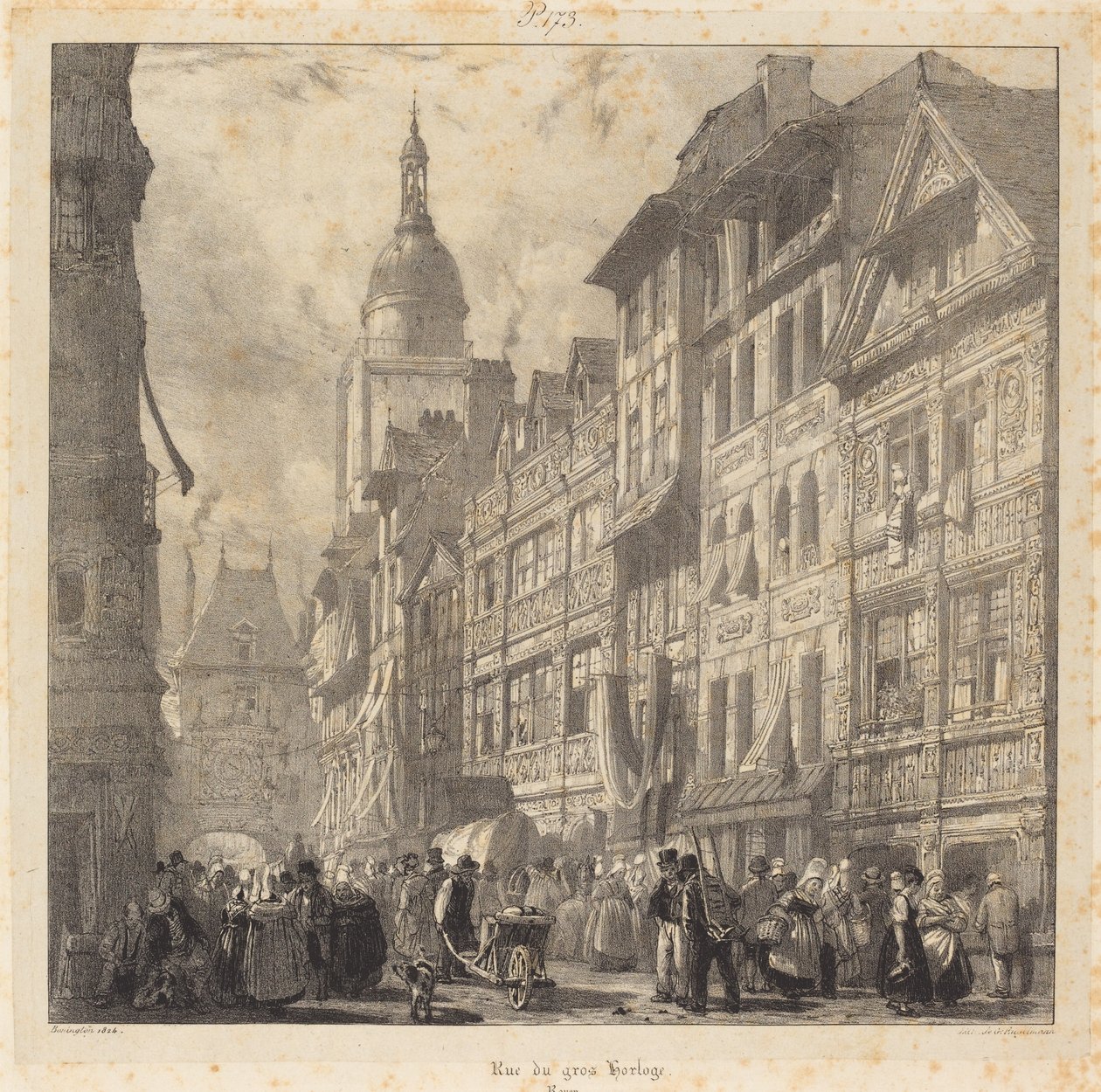 Rue du gros-horloge, Rouen de Richard Parkes Bonington