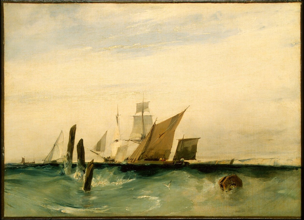 Marina: frente a la costa francesa de Richard Parkes Bonington