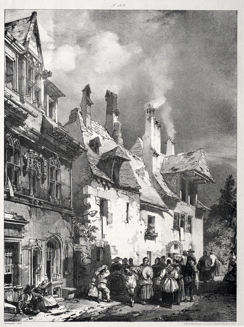 Calle en las afueras de Besanzón, Francia de Richard Parkes Bonington