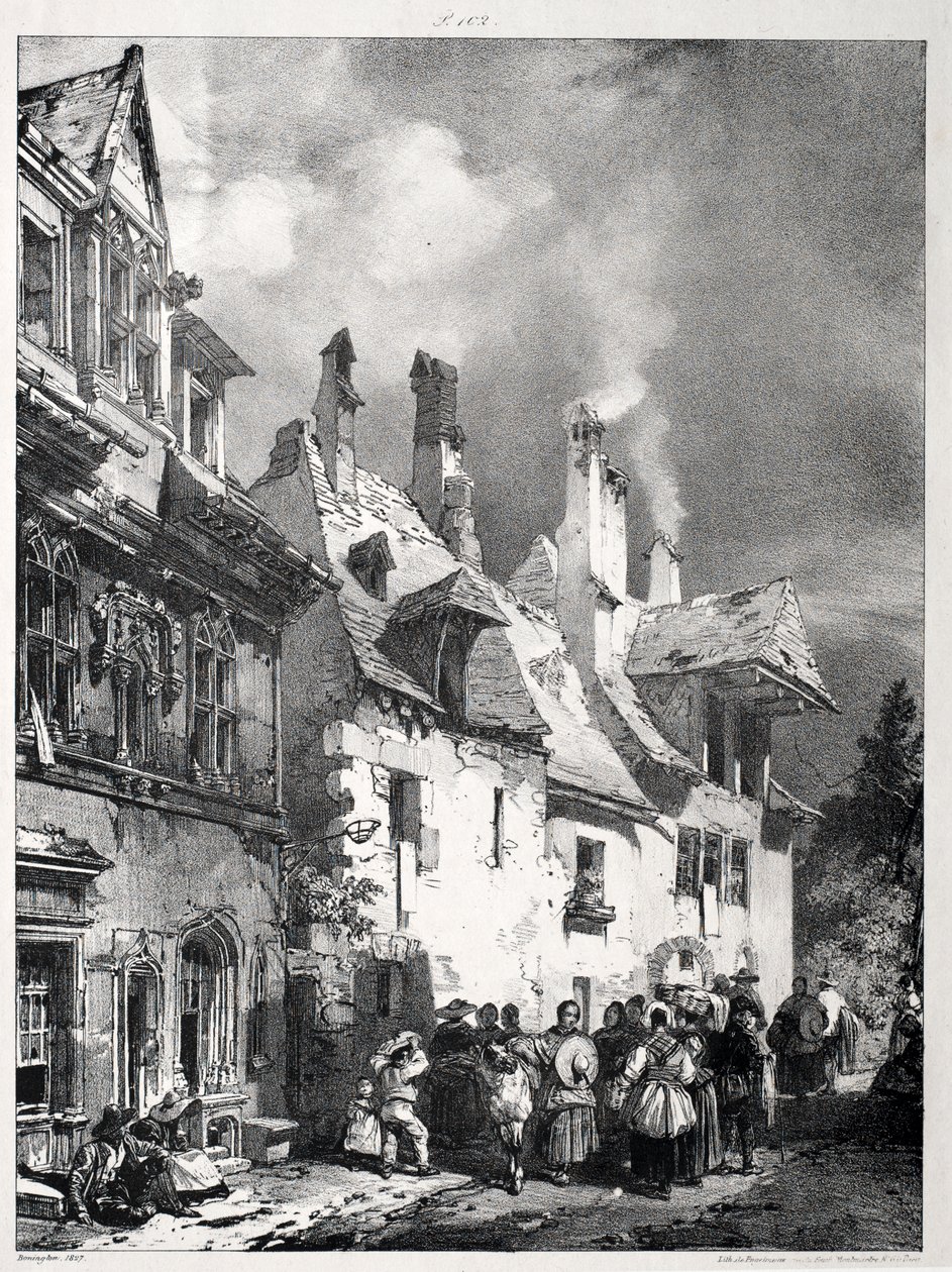 Calle en las afueras de Besanzón, Francia de Richard Parkes Bonington