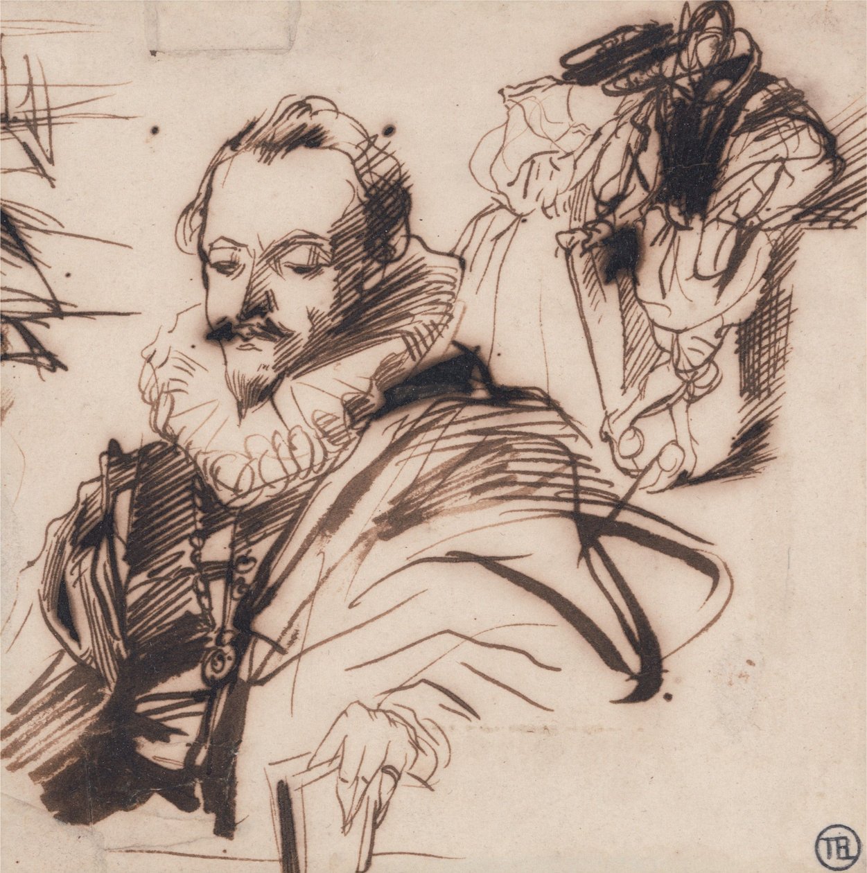 Estudio de un caballero con traje del siglo XVII de Richard Parkes Bonington