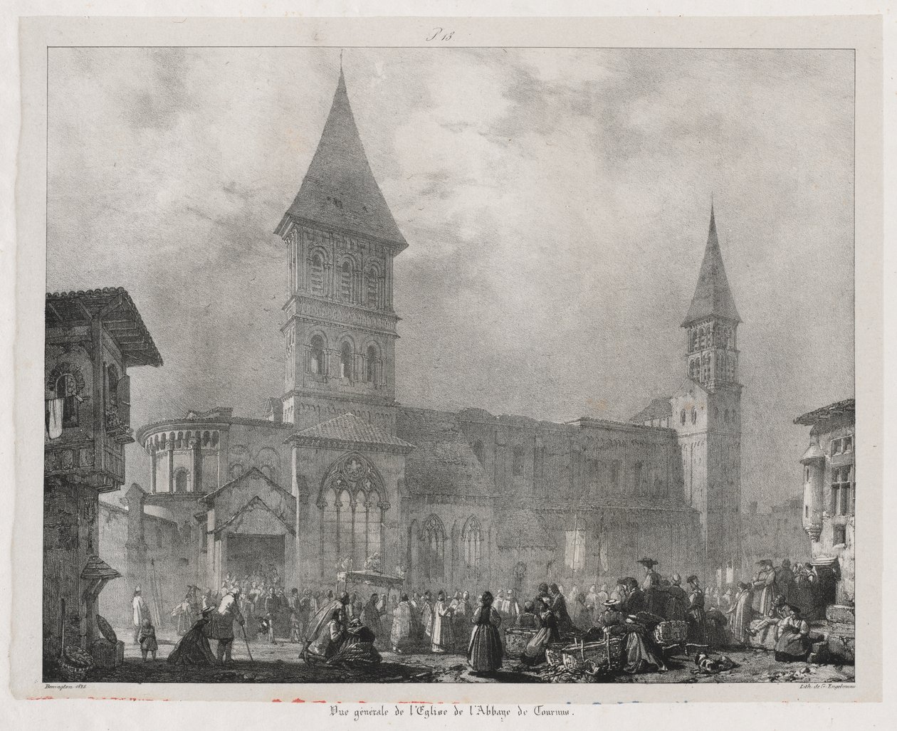 Viajes pintorescos y románticos en la antigua Francia, Franco Condado: Iglesia de la abadía de Tournus de Richard Parkes Bonington
