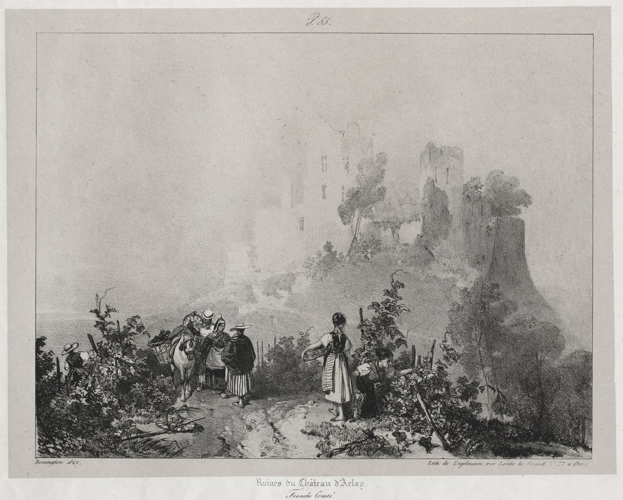 Viajes pintorescos y románticos en la antigua Francia, Franco Condado: Ruinas del castillo de Arlay de Richard Parkes Bonington