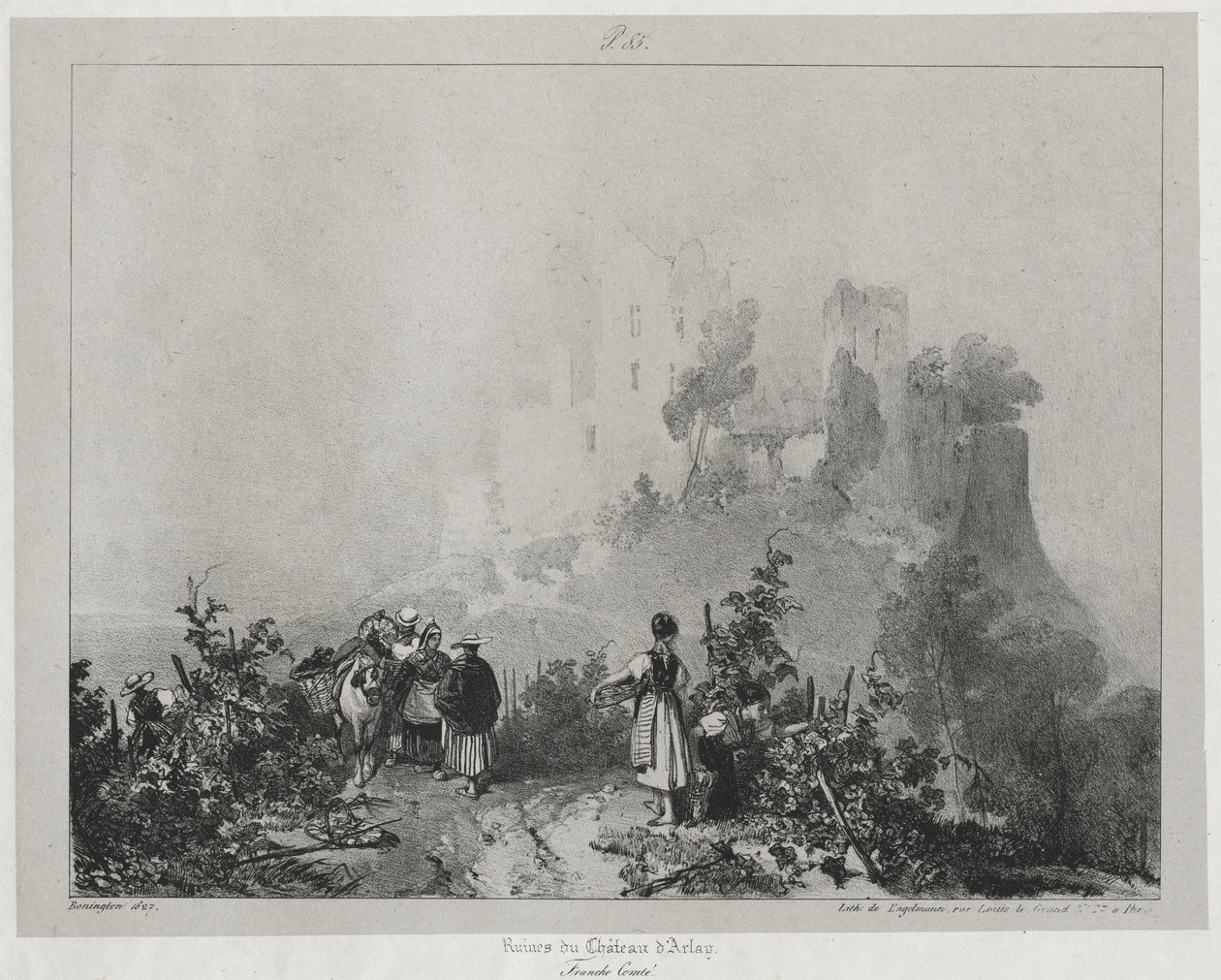 Viajes pintorescos y románticos en la antigua Francia, Franco Condado: Ruinas del castillo de Arlay de Richard Parkes Bonington