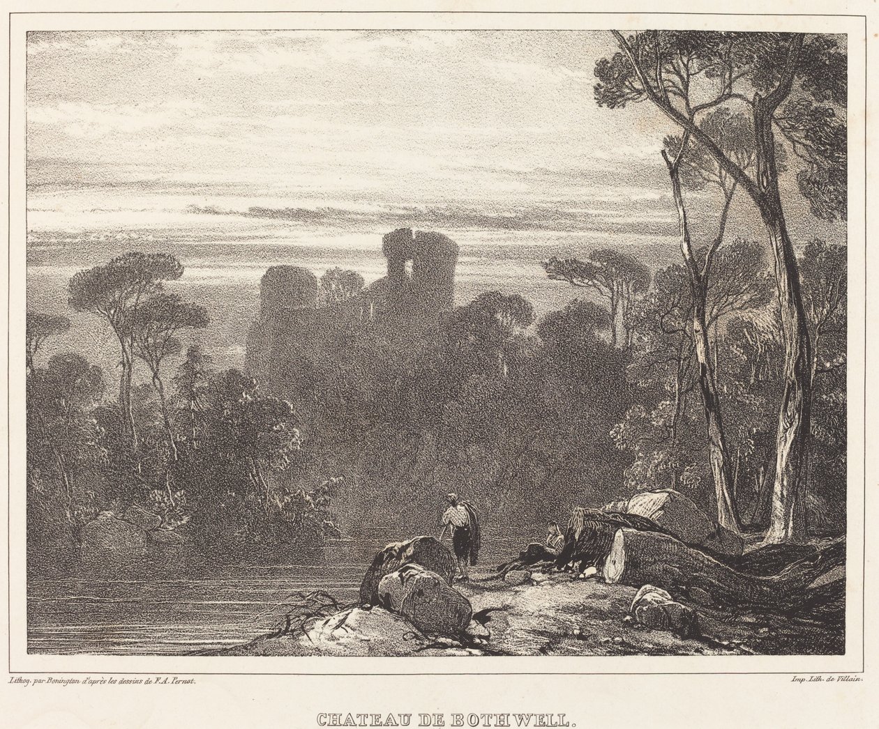 Castillo de Bothwell de Richard Parkes Bonington after Francois Alexandre Pernot