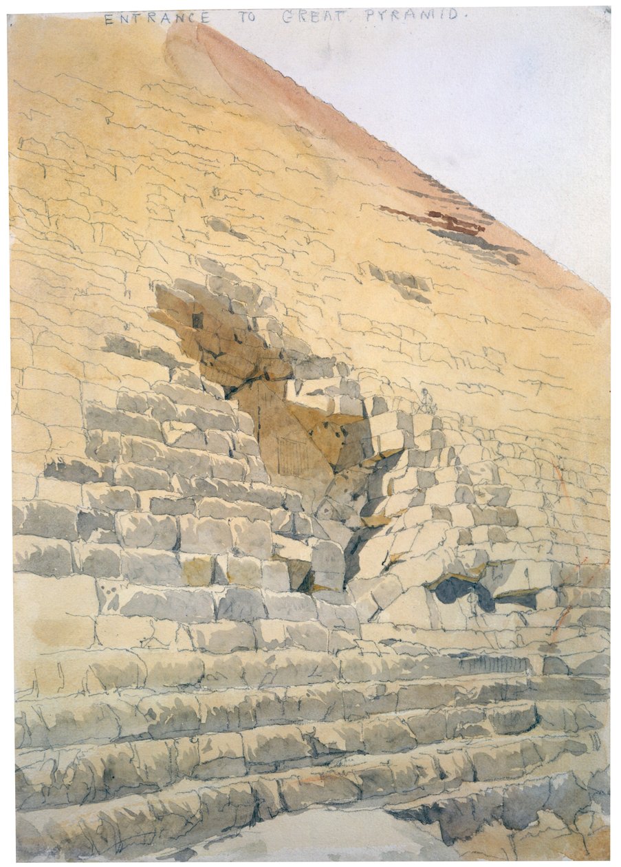 Entrada a la Gran Pirámide, Egipto, siglo XIX de Richard Phene Spiers