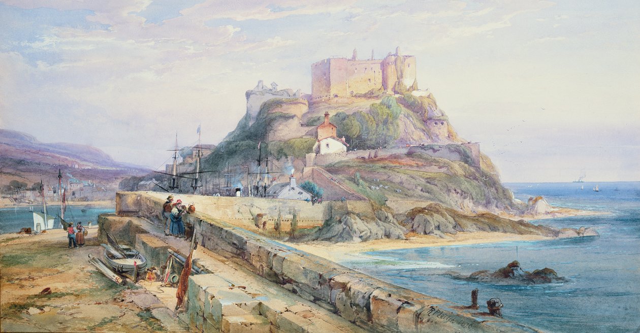 Castillo de Mont Orgueil, Gorey, Jersey, 1876 de Richard Principal Leitch