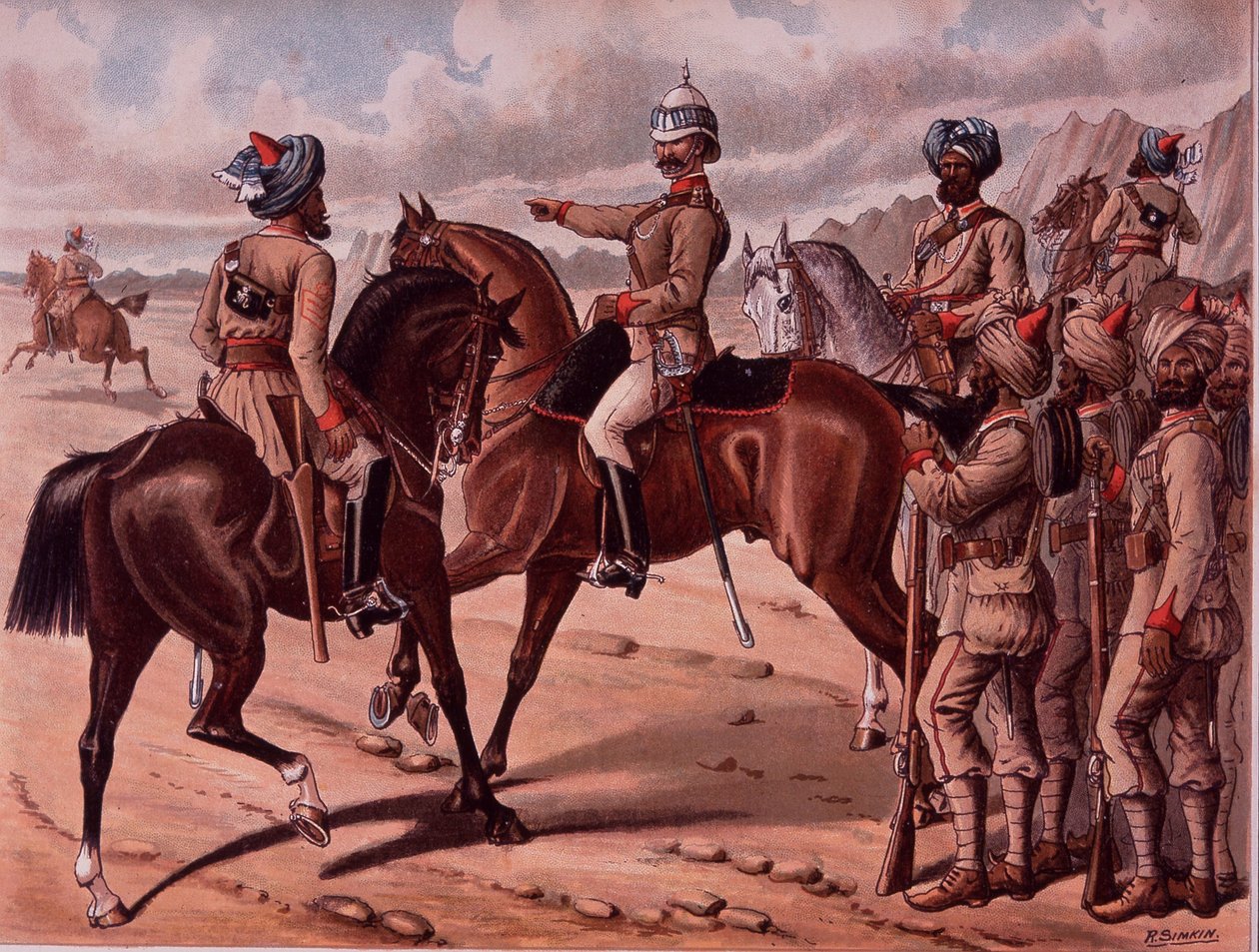 El Cuerpo de Guías, c.1895 (litografía en color) de Richard Simkin