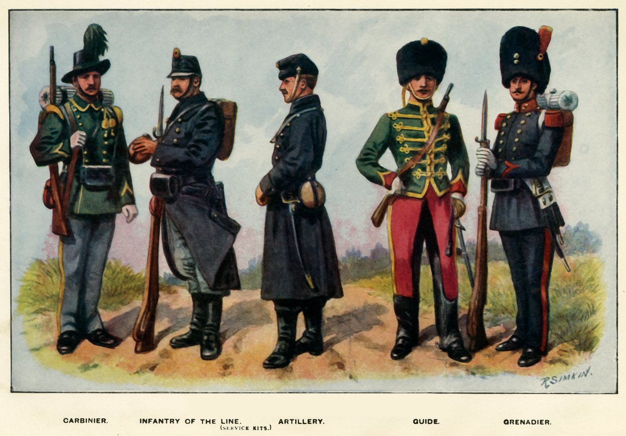 Tipos del Ejército Belga, 1919 de Richard Simkin