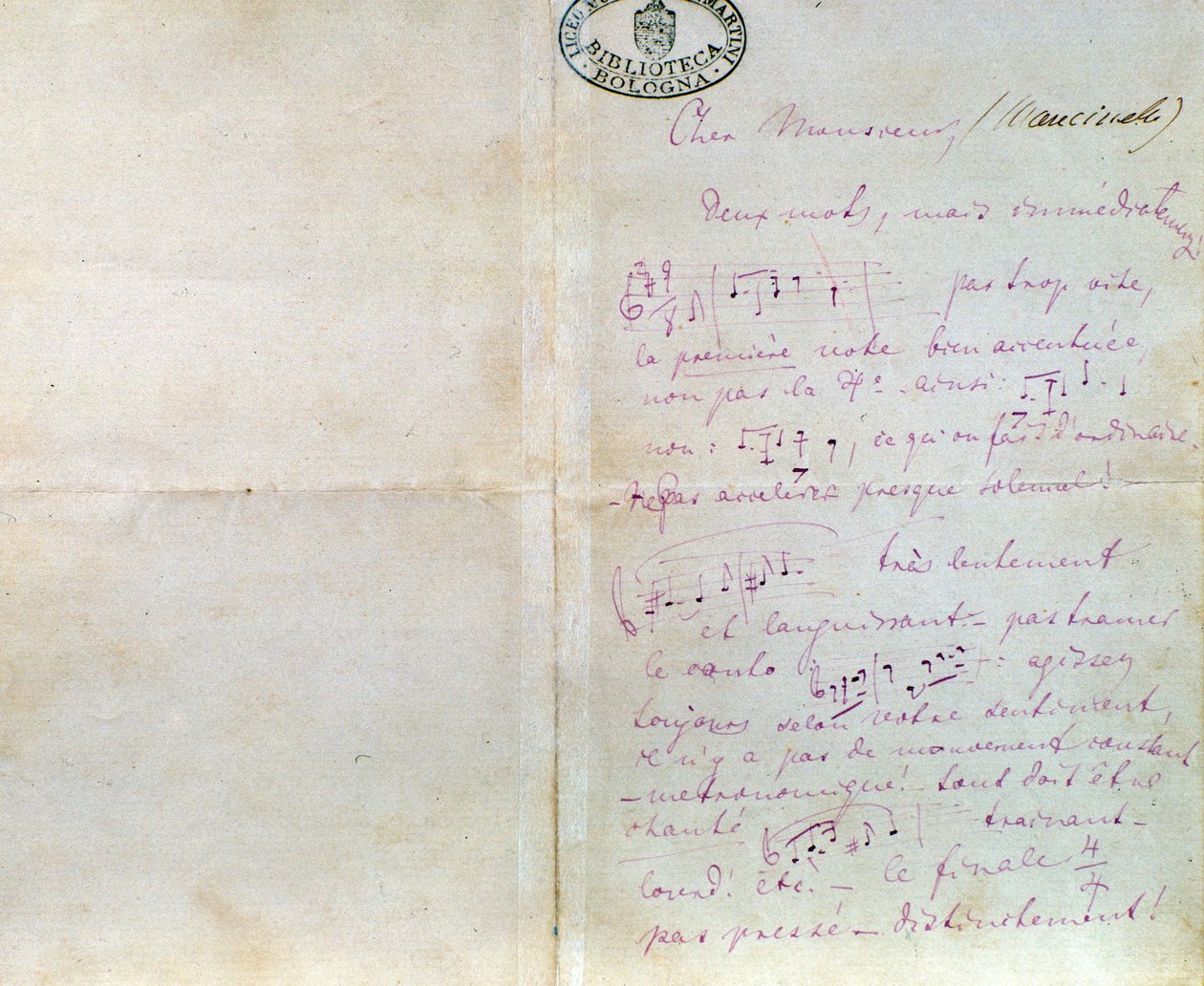 Carta manuscrita de Richard Wagner a Luigi Mancinelli, 10 de diciembre de Richard Wagner