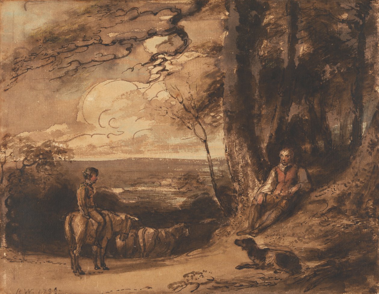 Conversación en una carretera rural de Richard Westall