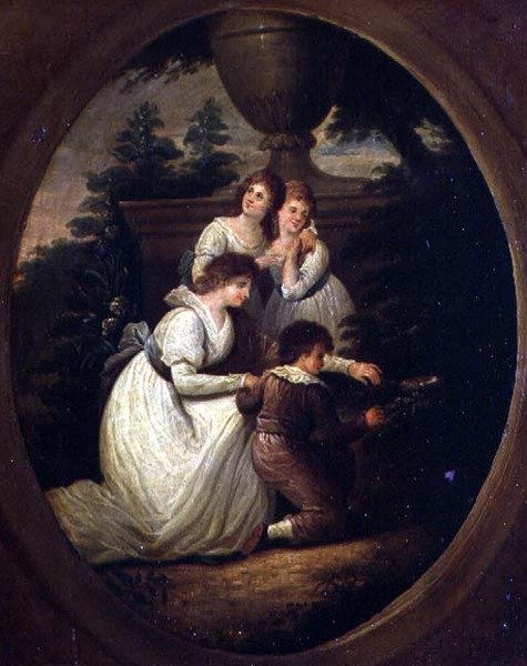 Grupo familiar en un jardín, c.1790 de Richard Westall
