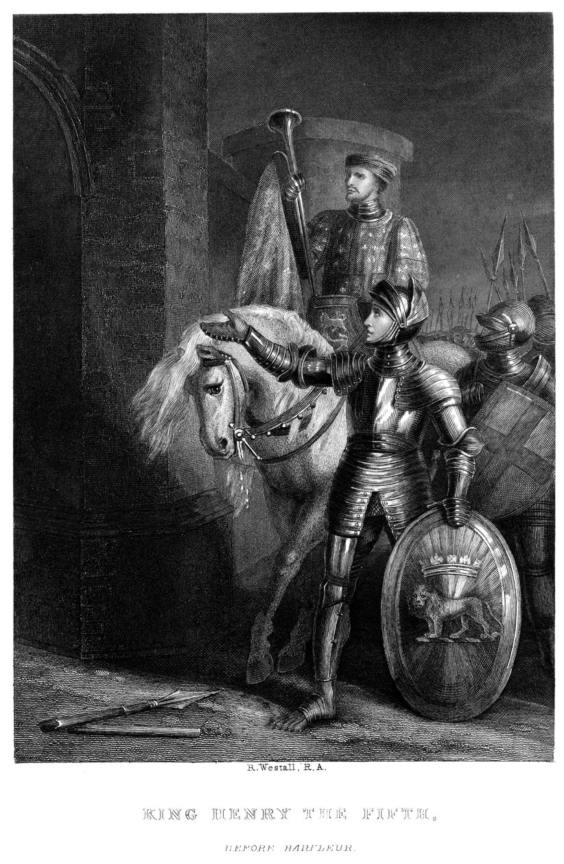 Rey Enrique V 1387-14220, antes de Harfleur, siglo XIX de Richard Westall