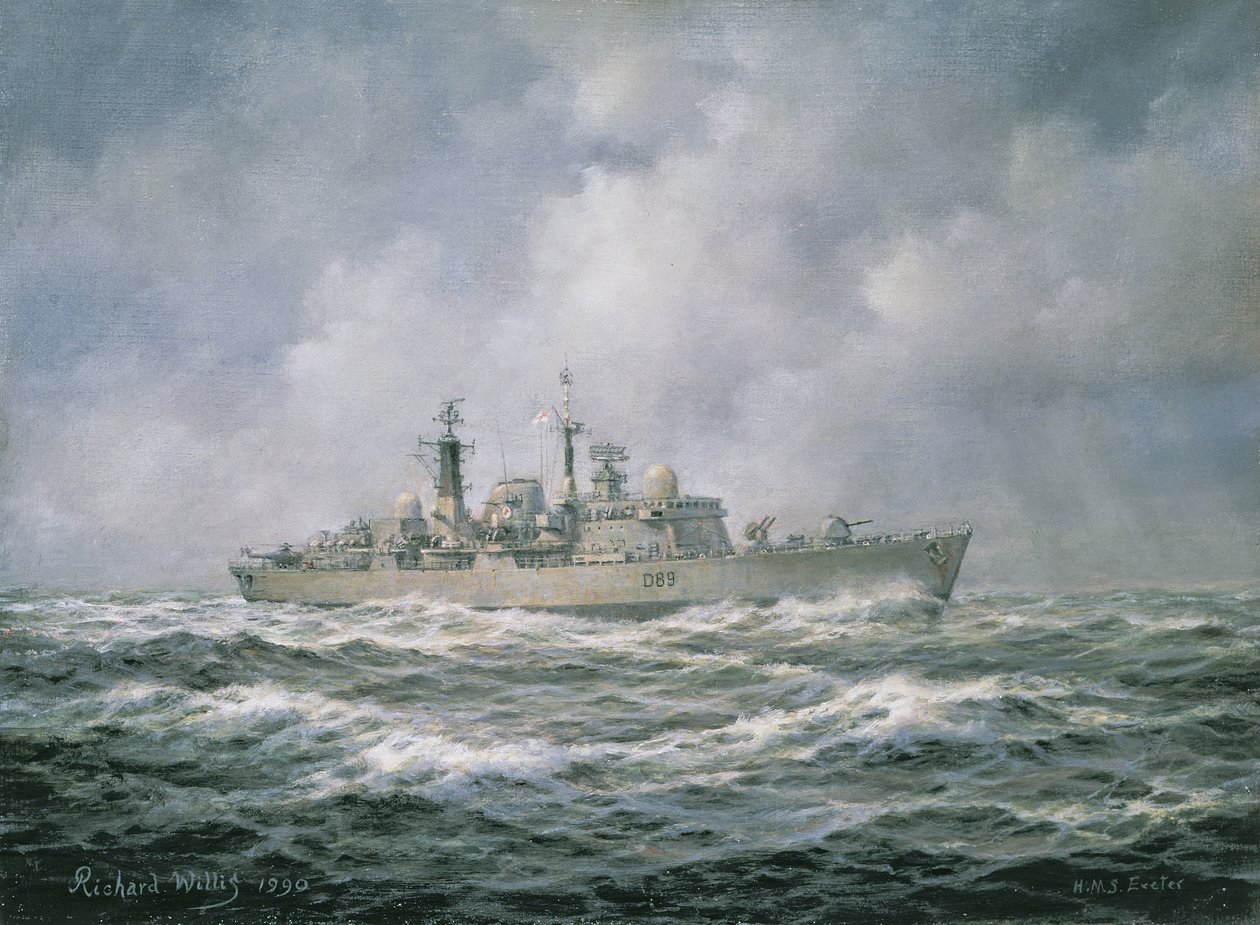H.M.S. Exeter en el mar, 1990 de Richard Willis