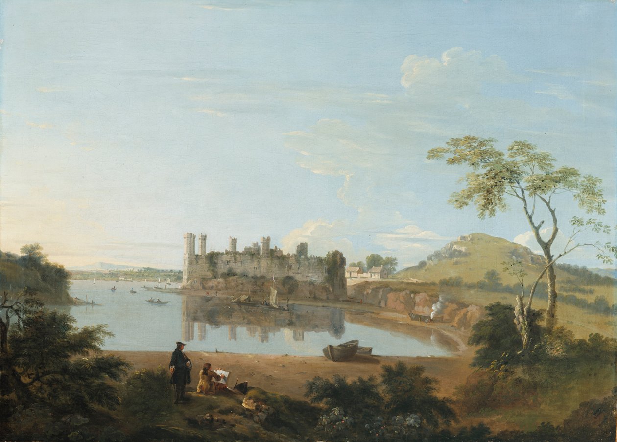 Castillo de Caernarvon, c.1744 (óleo sobre lienzo) de Richard Wilson