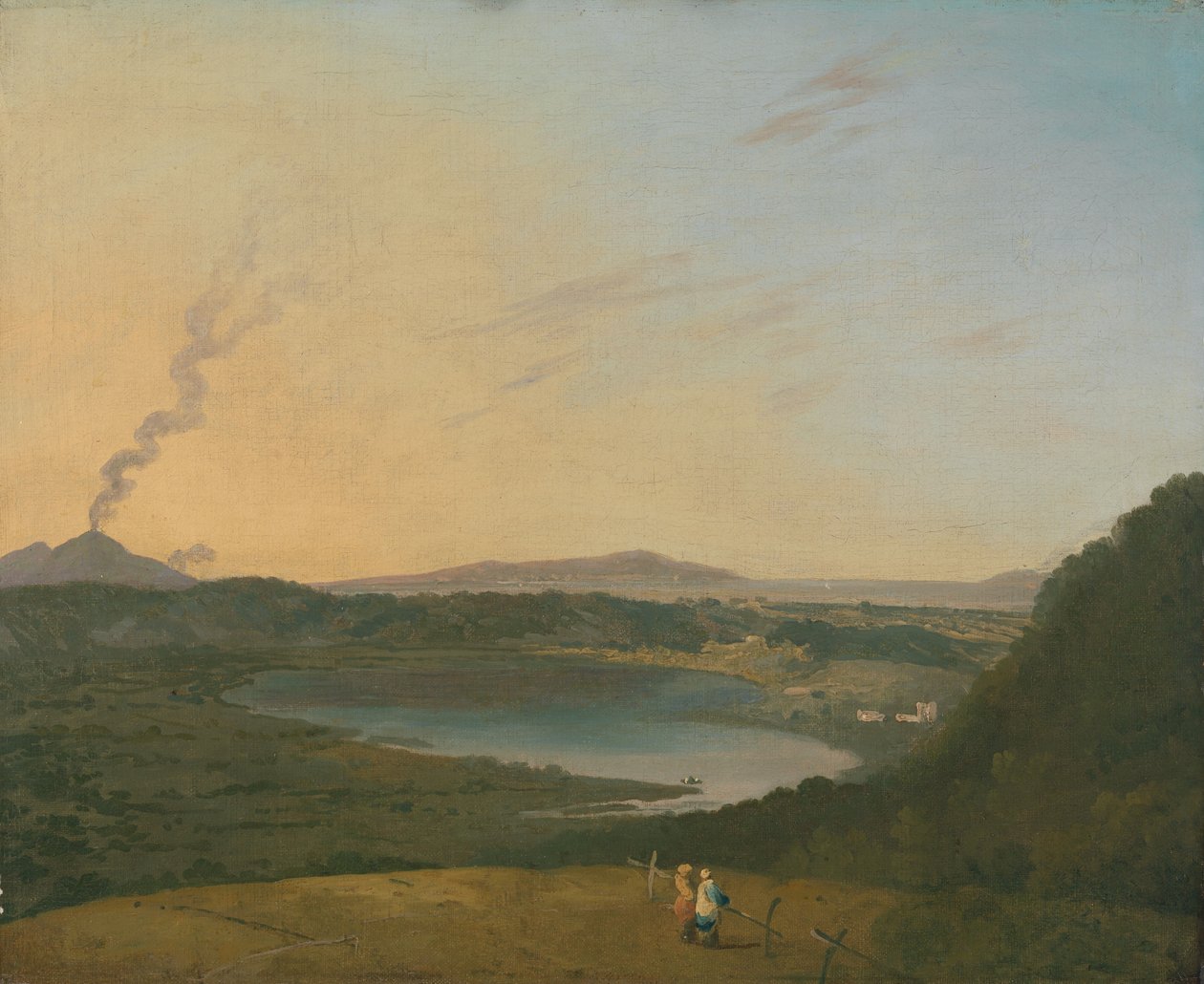 Lago d'Agnano con el Vesubio a lo lejos de Richard Wilson