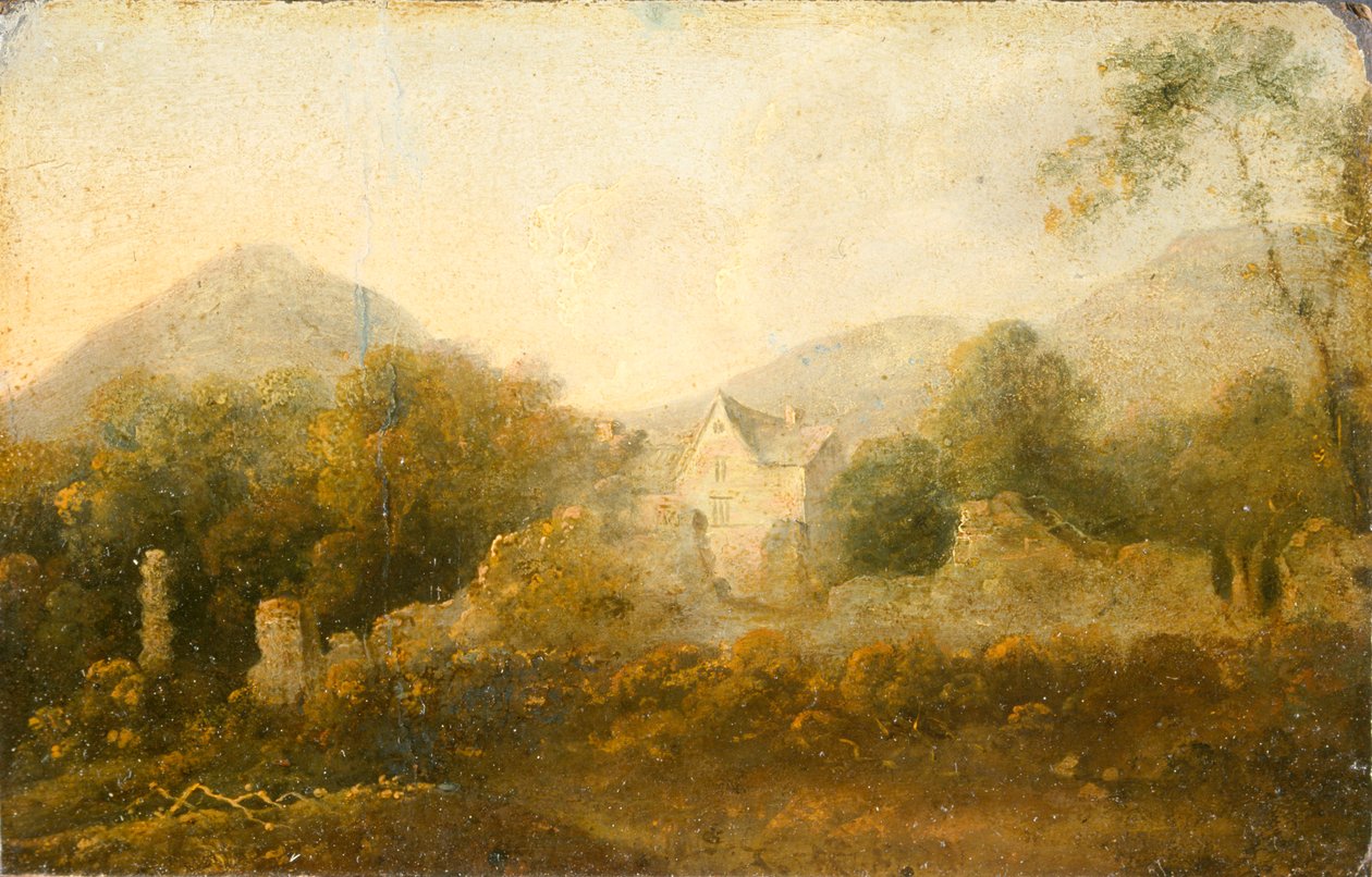 Paisaje con una cabaña de Richard Wilson