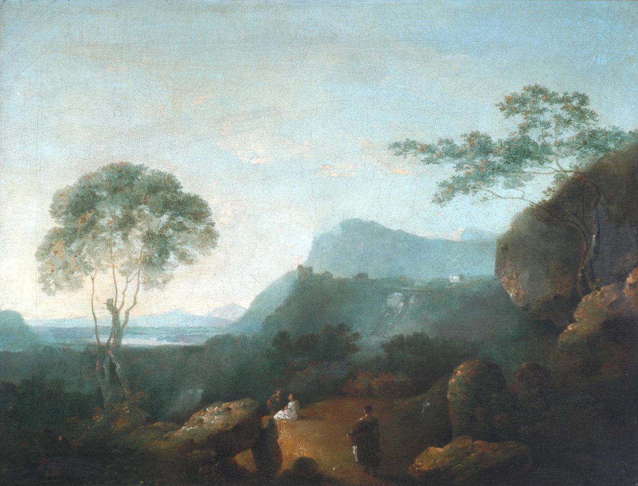 Paisaje con figuras (óleo sobre lienzo) de Richard Wilson