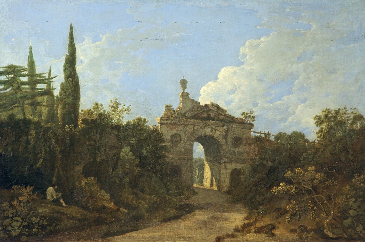 Arco en ruinas en Kew Gardens, Surrey (óleo sobre lienzo) de Richard Wilson