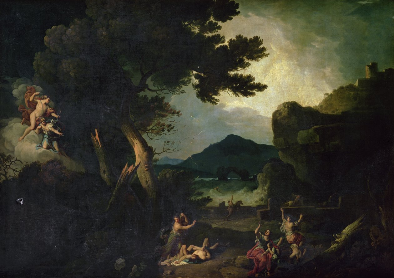 La destrucción de los hijos de Niobe (óleo sobre lienzo) de Richard Wilson