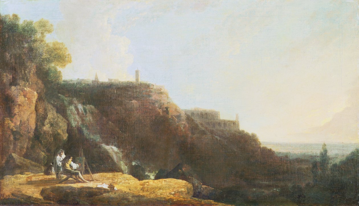 La Gran Cascada y la Villa de Mecenas en Tívoli de Richard Wilson