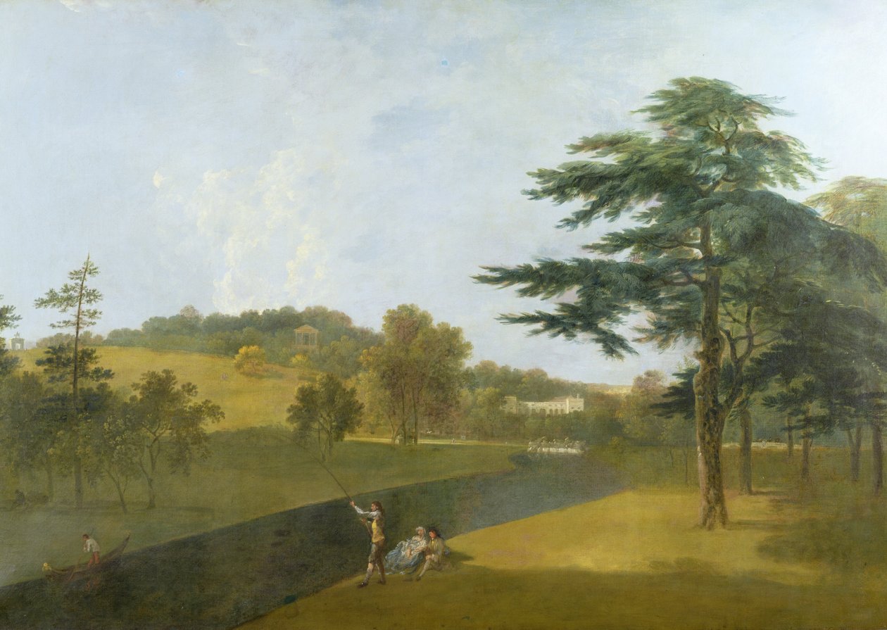Wilton, los establos de Inigo Jones, Temple Copse y el arco de Sir William Chambers de Richard Wilson
