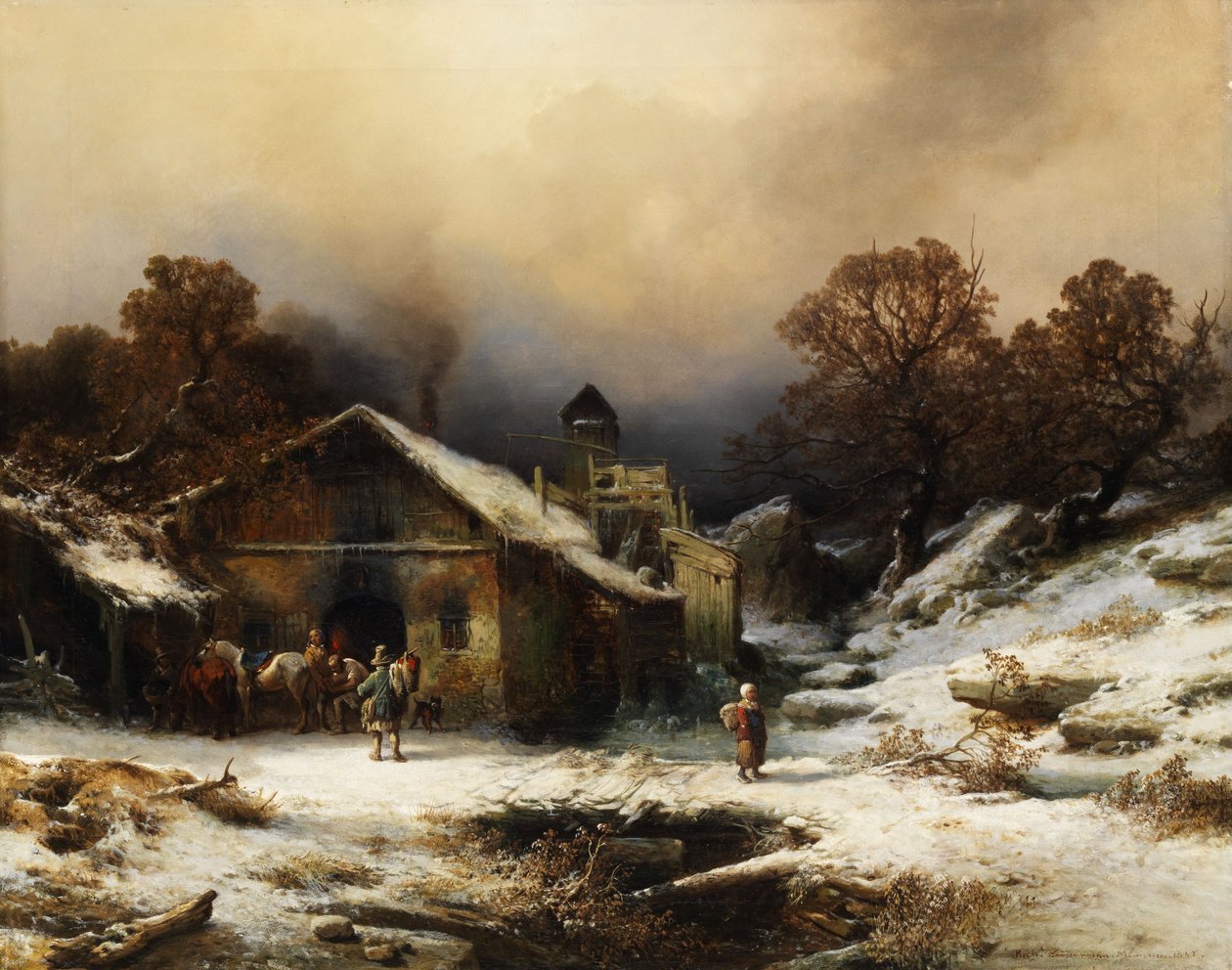 Paisaje nevado con casa de campo de Richard Zimmermann