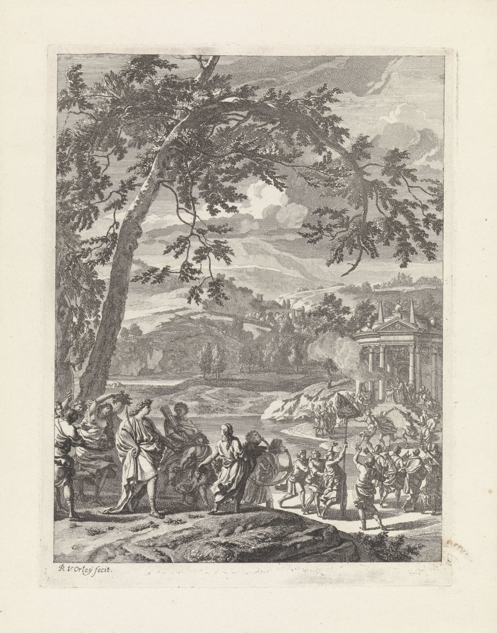 Silvio es recibido festivamente Il pastor fido (título de la serie) de Richard van Orley (II)