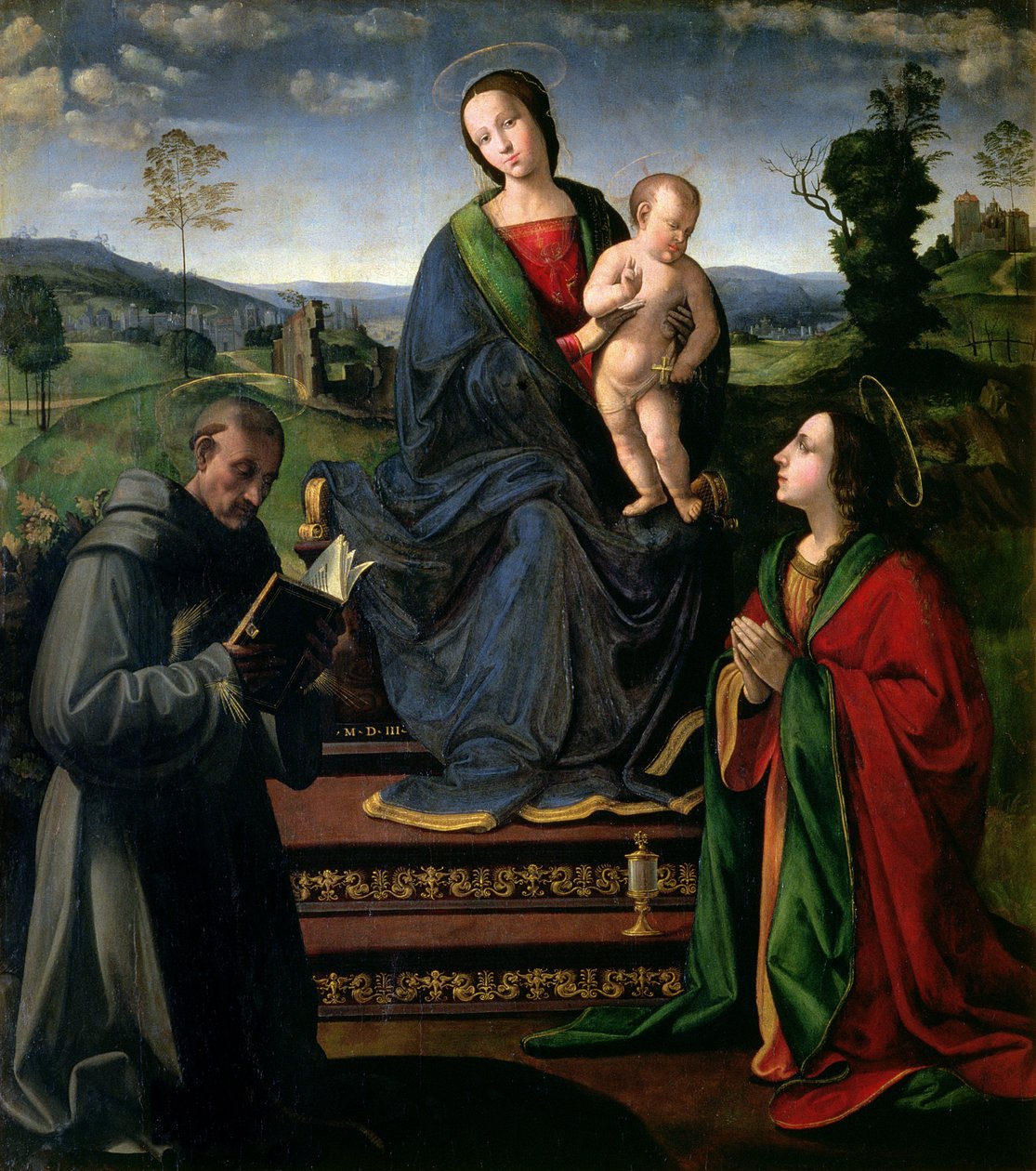 Madonna y Niño con San Francisco de Asís y Santa María Magdalena, 1503 de Ridolfo , Il Ghirlandaio