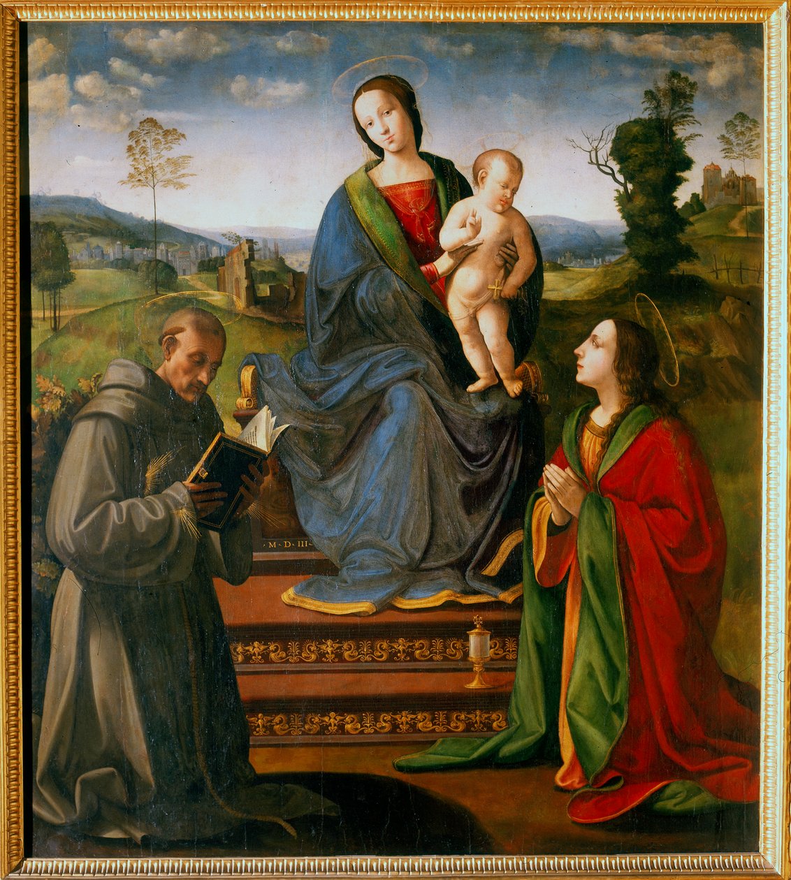 La Madonna y el Niño con San Francisco y María Magdalena de Ridolfo Ghirlandaio
