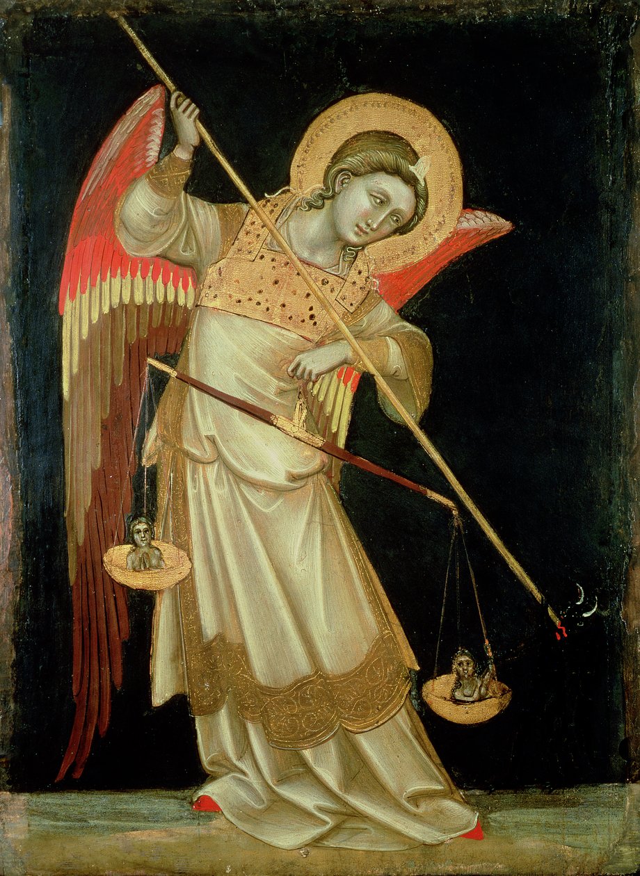 Un Ángel Pesando un Alma, c.1348-55 de Ridolfo di Arpo Guariento