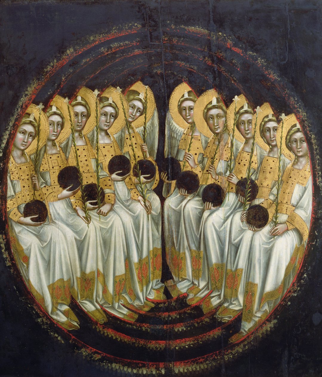 Ángeles sentados con orbes en sus manos, c.1348-54 de Ridolfo di Arpo Guariento