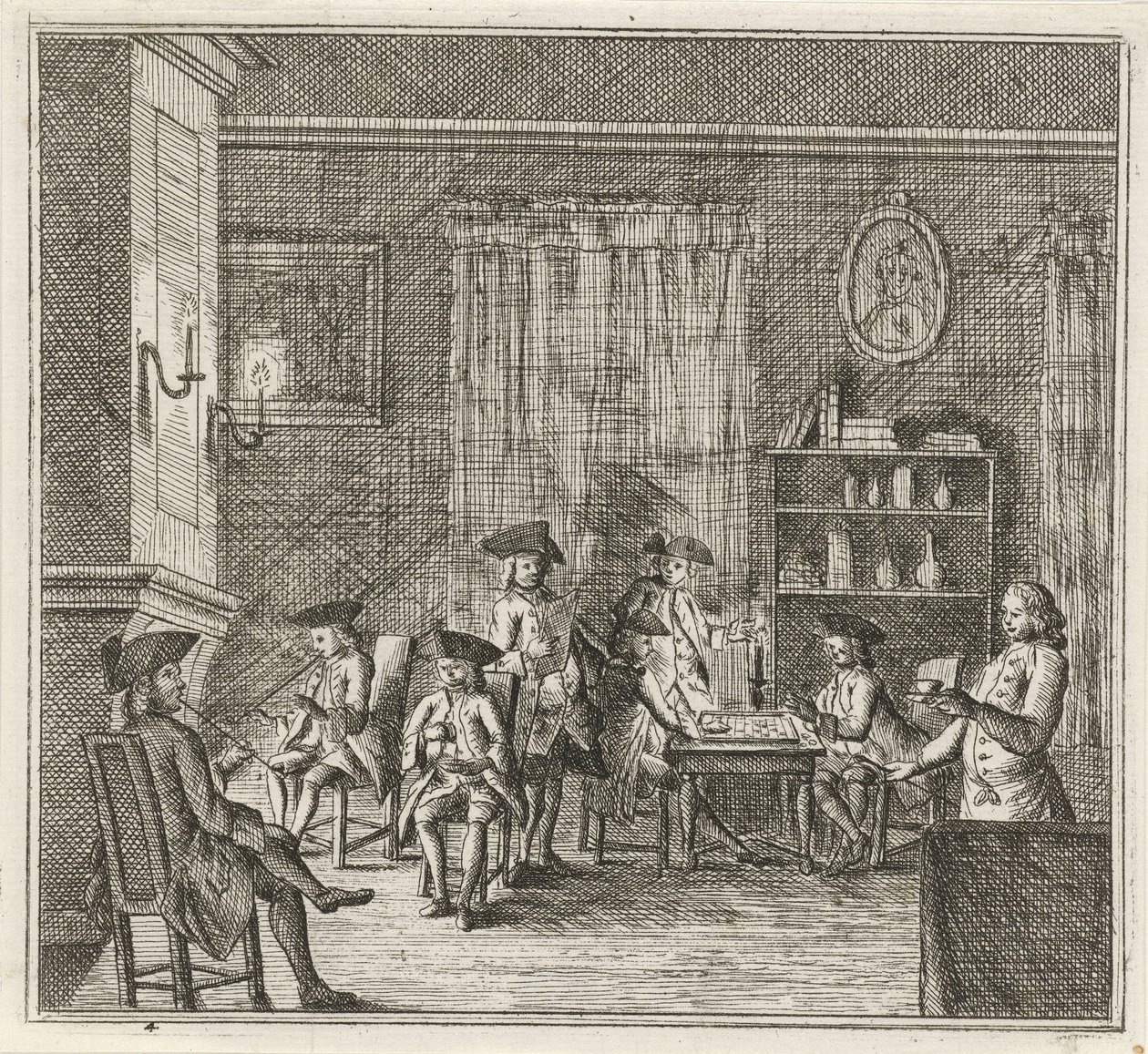 Interior con varias figuras El invierno. (título de la serie) Escenas de invierno (título de la serie) de Rienk Jelgerhuis