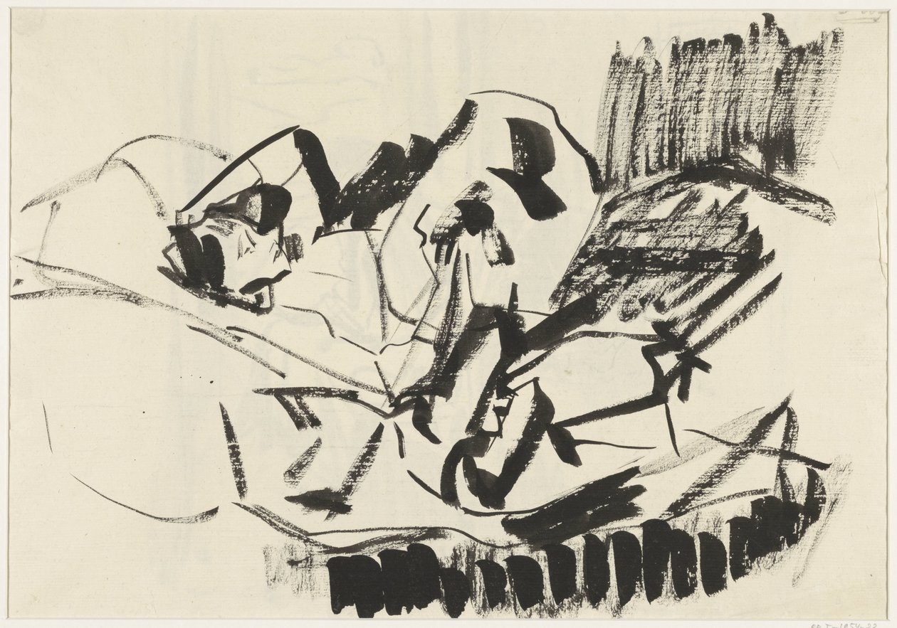 Mujer tumbada en la cama de Rik Wouters