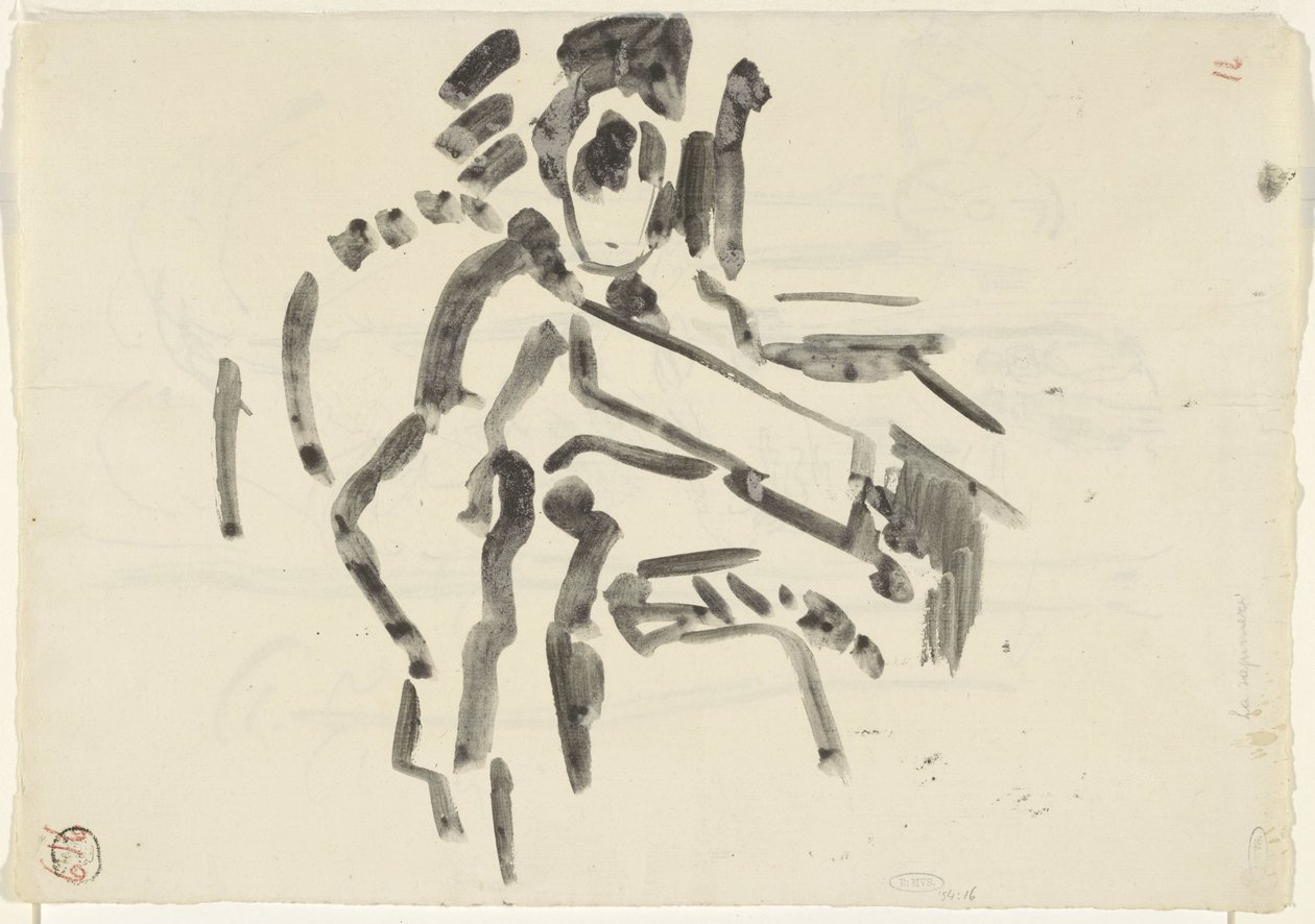 Boceto de una figura sentada de Rik Wouters