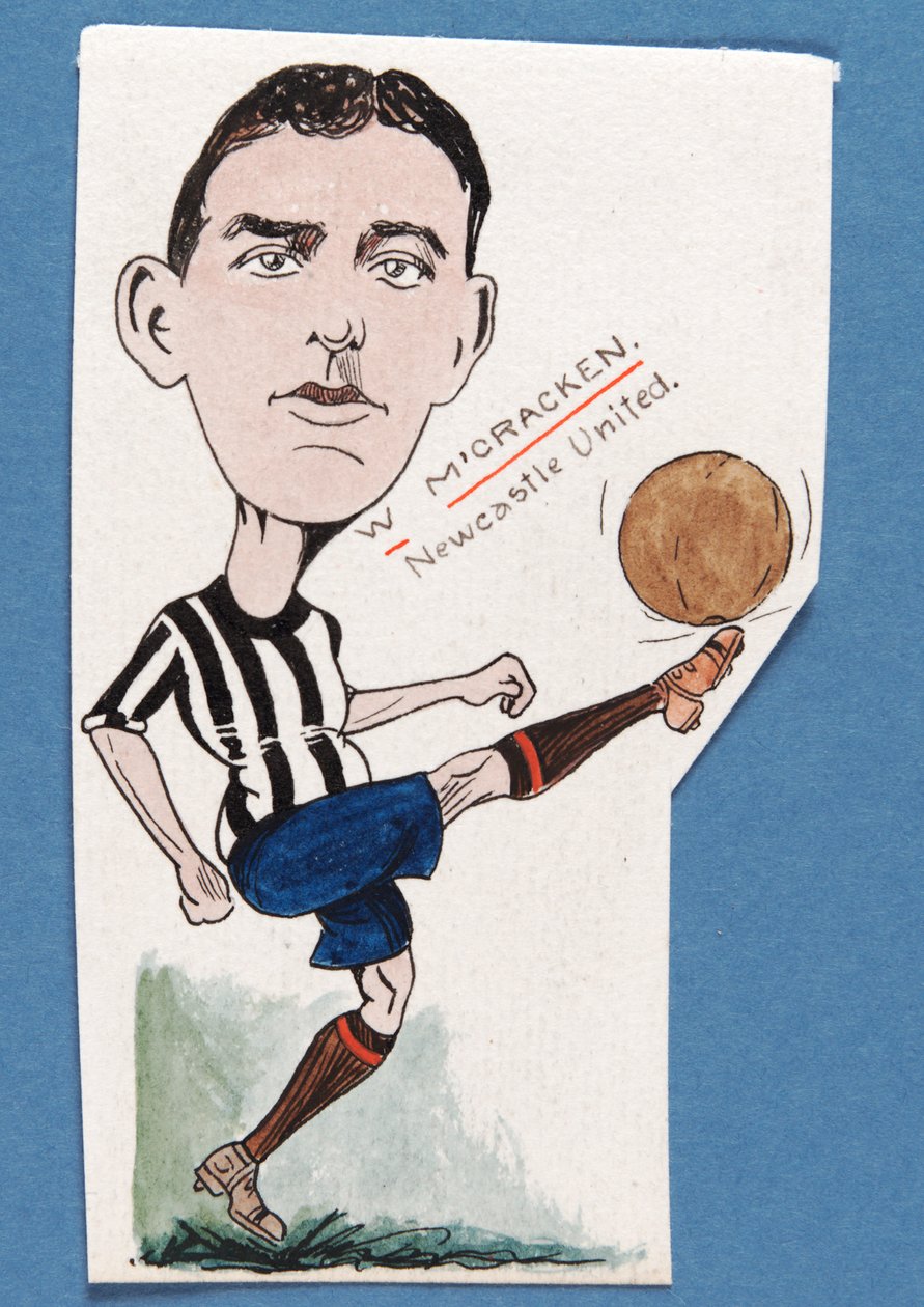 Billy McCracken, Newcastle United, dibujo para una serie de tarjetas de cigarrillos, 1907 de Rip