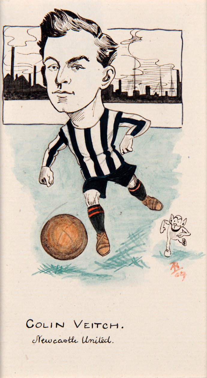 Colin Veitch, Newcastle United, dibujo para una serie de tarjetas de cigarrillos, 1907 de Rip
