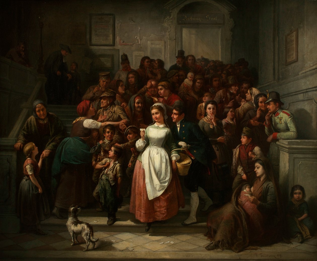 Después del sorteo de la lotería, 1859 de Ritter von Malheim Friedländer Friedrich