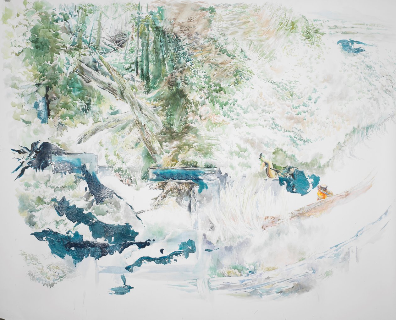 Barreras recortadas, 2023 (acuarela) de Rob D Davies