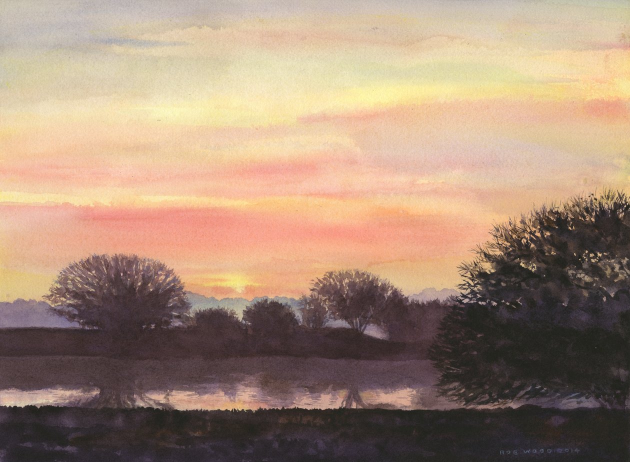 Solsticio de invierno, 2014 (acuarela sobre papel) de Rob Wood