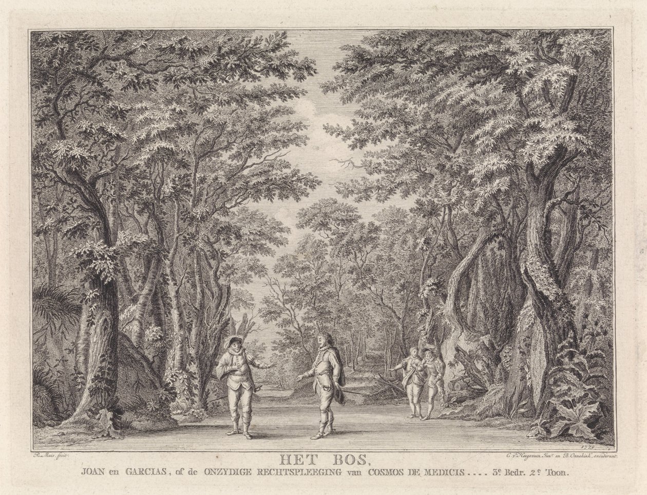 La muerte de Johan y Garcias: Cuatro hombres en el bosque El bosque (título sobre el objeto) de Robbert Muys