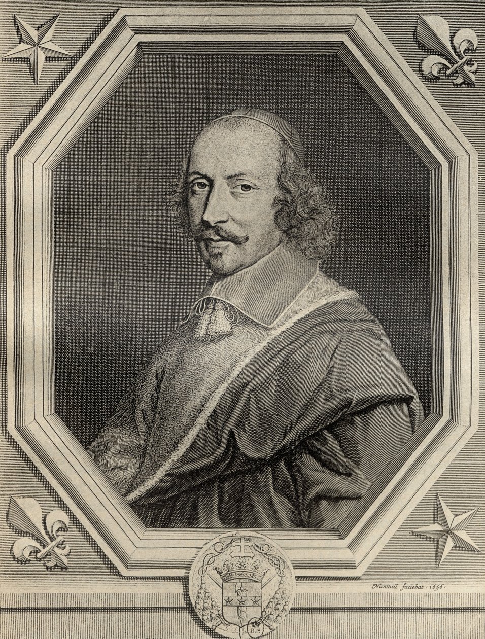 Cardenal Jules Mazarin, grabado en 1656, de 