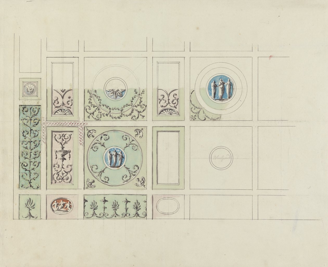 Diseño para el techo del Comedor, Headfort House de Robert Adam
