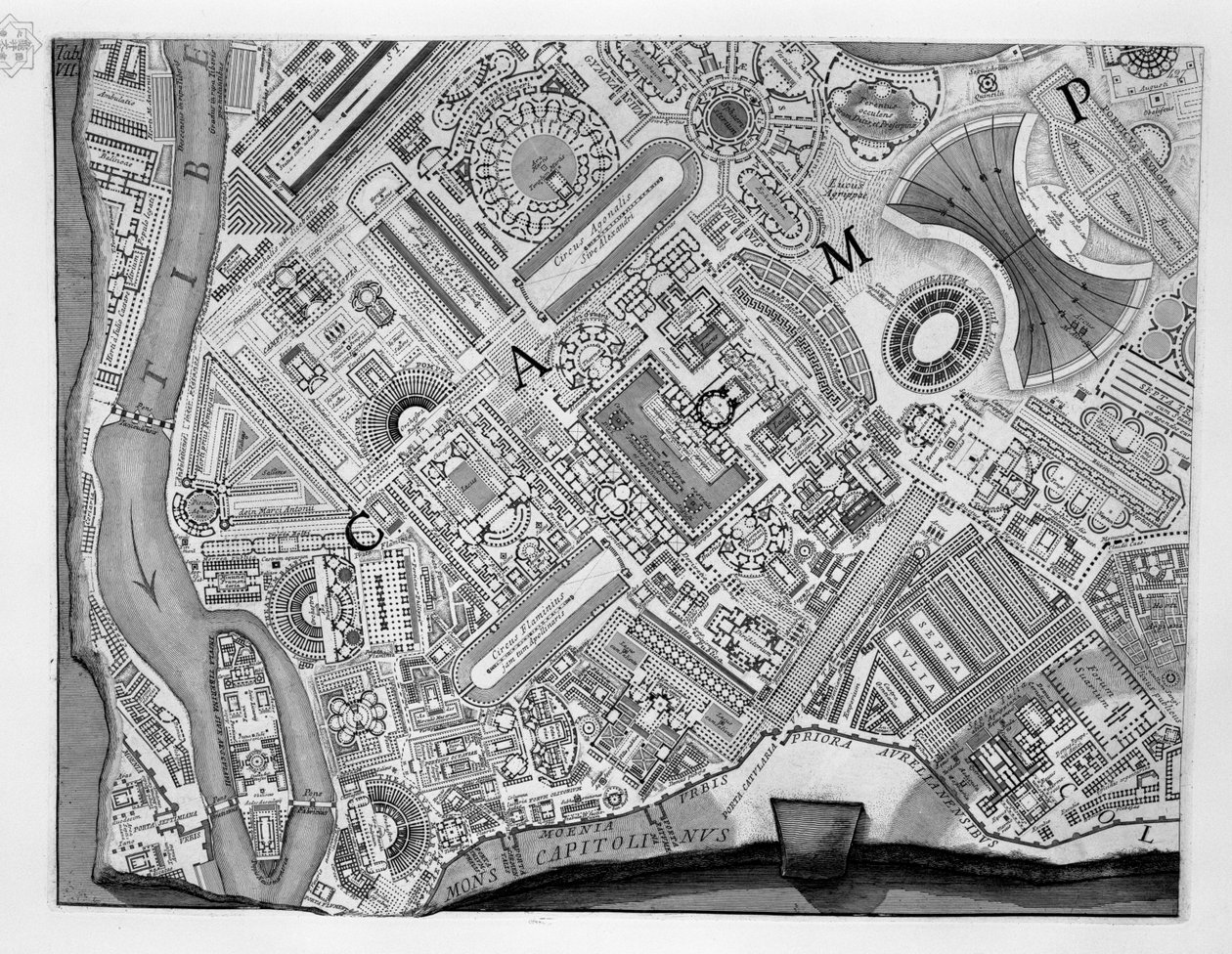 Mapa del Campus Martius de Robert Adam