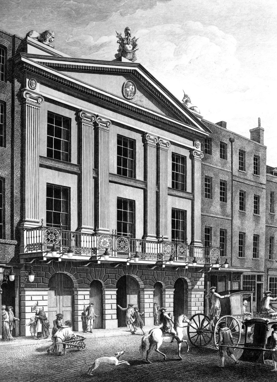 El Teatro Real, Drury Lane, grabado por Patrick Begbie, 1776 de Robert Adam